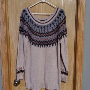 Shimmery tunic length sweater